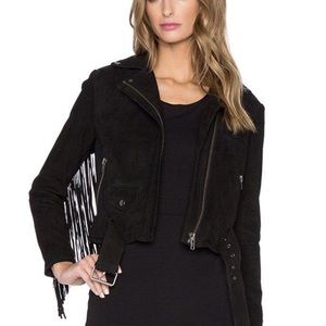 Muubaa Suede Fringe Leather jacket Black S